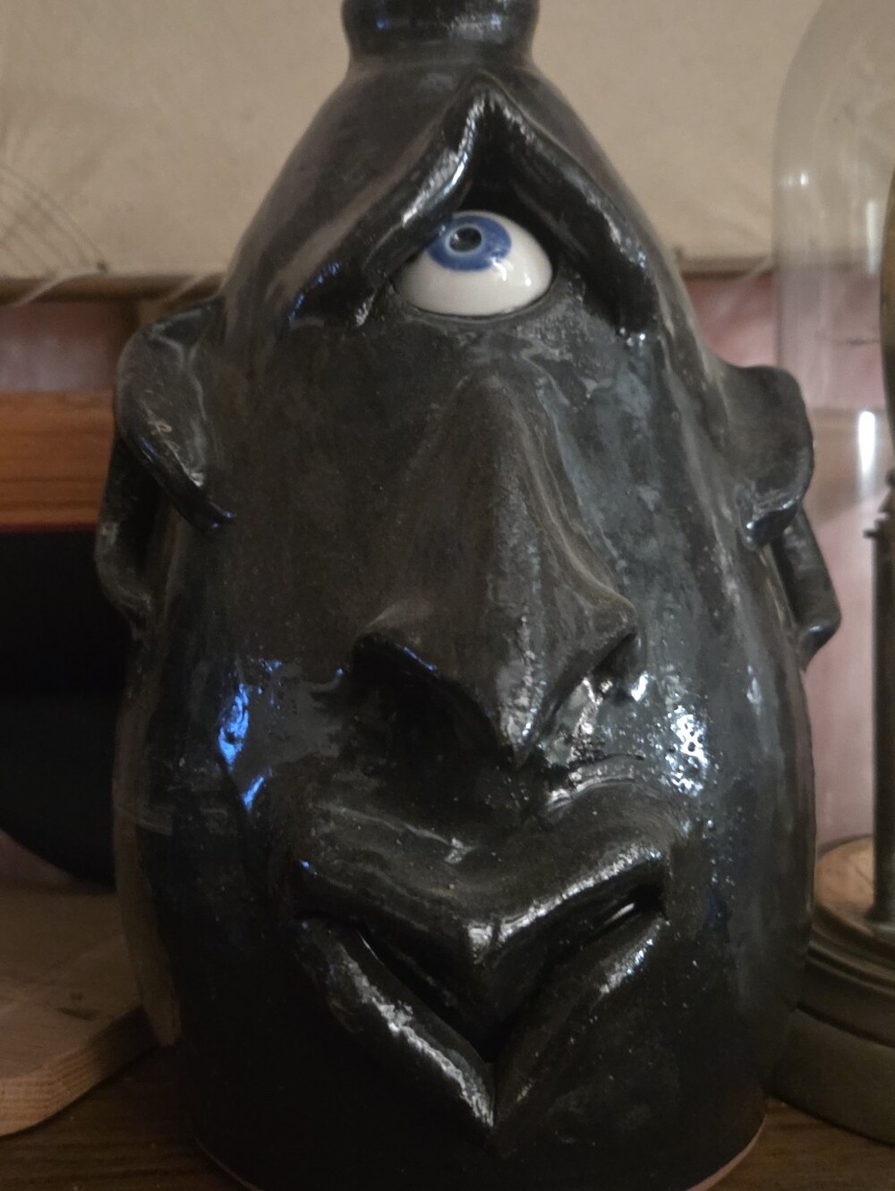Signed Billy Joe Craven Face Jug